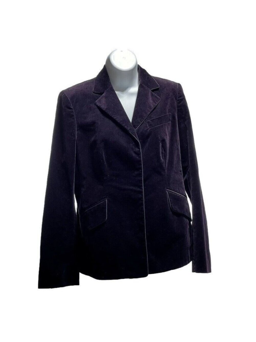 Charles Nolan New York Womens Purple Velvet Blazer Jacket Size 8